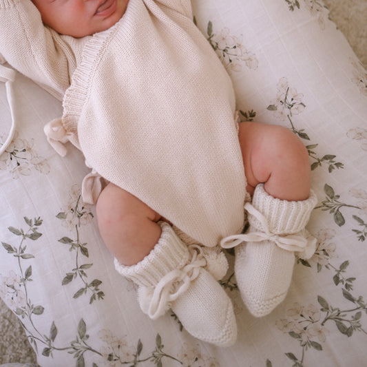 Heirloom Newborn Scalloped Romper | Shell