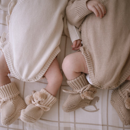 Heirloom Newborn Romper | Fawn