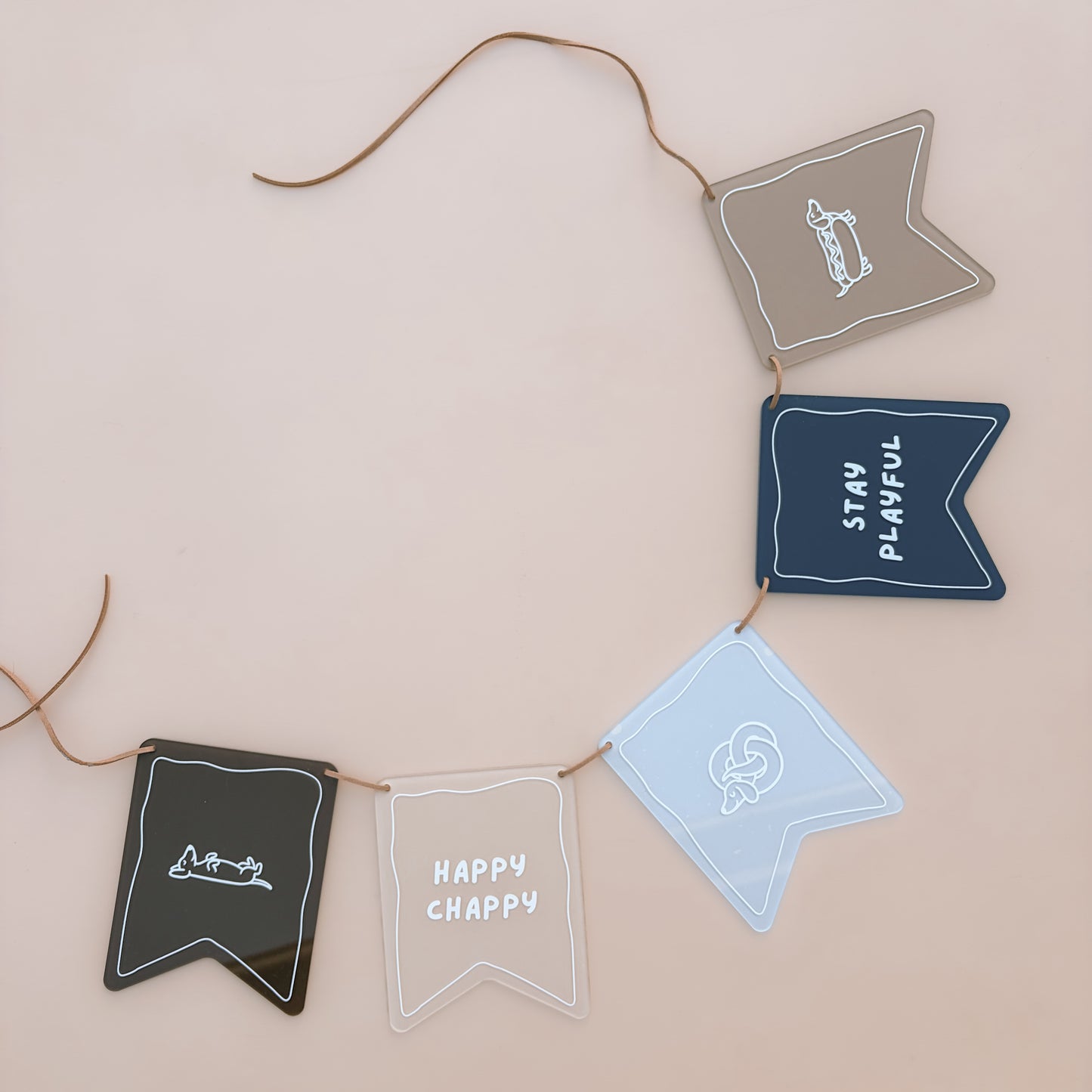 Silly Sausage Acrylic Bunting | Multiple Colourway Options