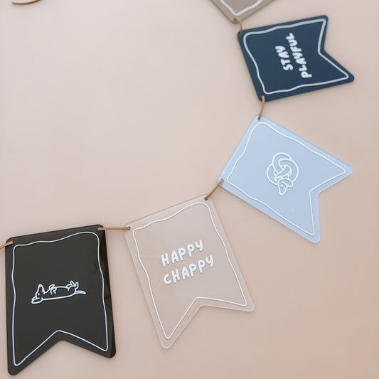 Silly Sausage Acrylic Bunting | Multiple Colourway Options