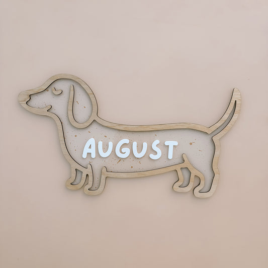 Silly Sausage Dachshund Name Plaque | Personalised | Multiple Colour Choices