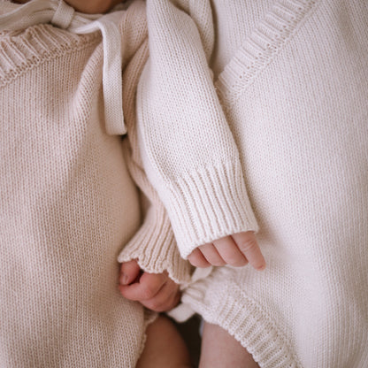 Heirloom Newborn Romper | Ecru