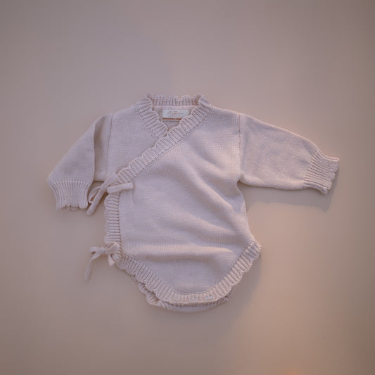 Heirloom Newborn Scalloped Romper | Shell