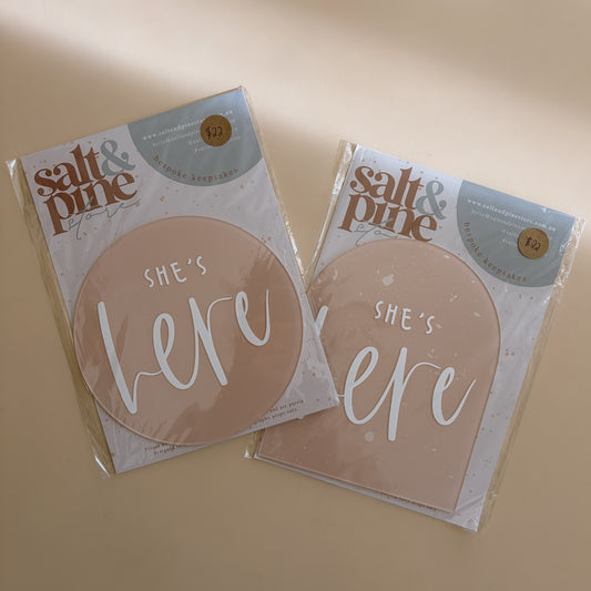 STOCK - Birth Announcement | SHE'S HERE
