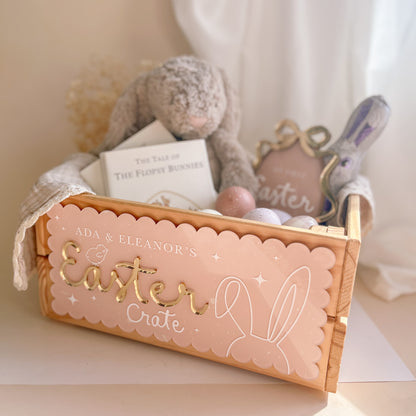 Personalised Easter Crate Front Plaque | Attach To Crate - Purchase Separately | Multiple Colour & Pattern Options