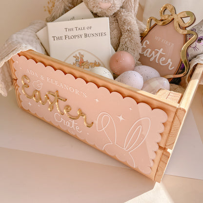 Personalised Easter Crate Front Plaque | Attach To Crate - Purchase Separately | Multiple Colour & Pattern Options