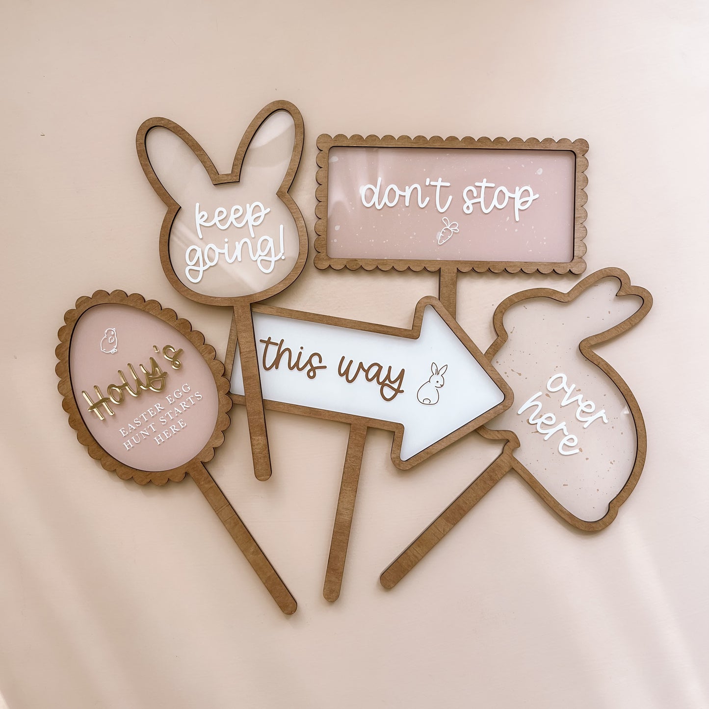 Personalised Easter Hunt Stake Set | Multiple Colour & Pattern Options