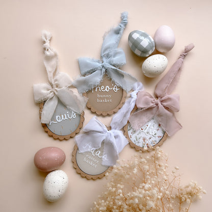 Personalised Vintage-Style Easter Basket Tag | Multiple Colour & Pattern Options