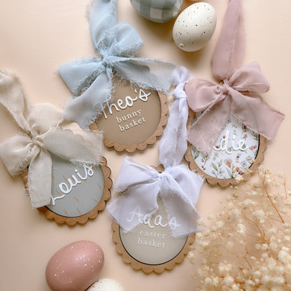 Personalised Vintage-Style Easter Basket Tag | Multiple Colour & Pattern Options