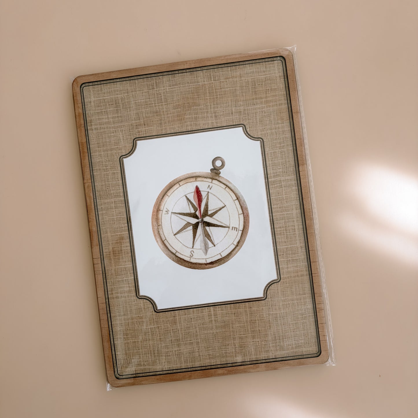 STOCK - Compass Adventurer Rattan Decor Print