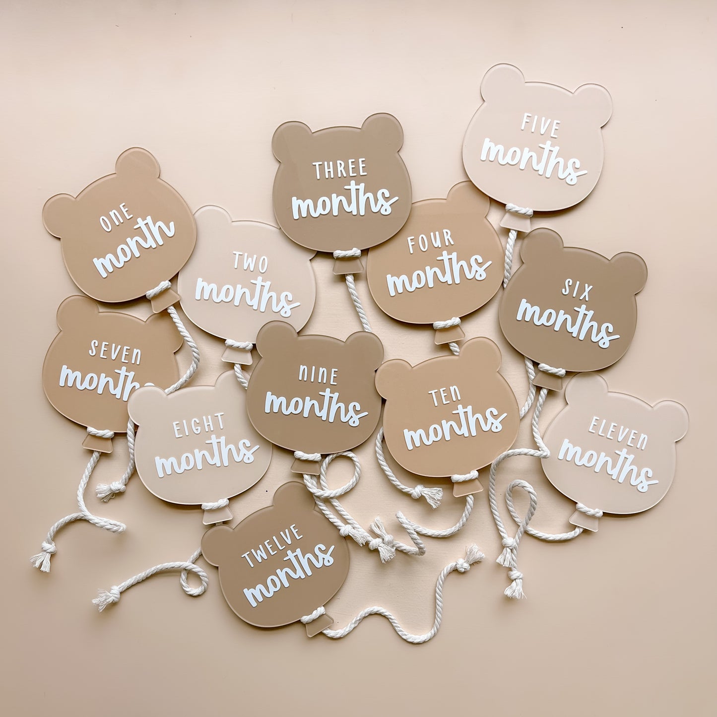 BEAR Balloon Baby Milestone Set | Multiple Colour + Pattern Options