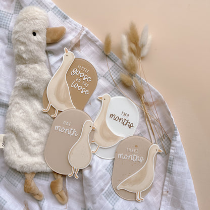 GOOSE Baby Milestone Plaque Set | Multiple Colour + Pattern Options