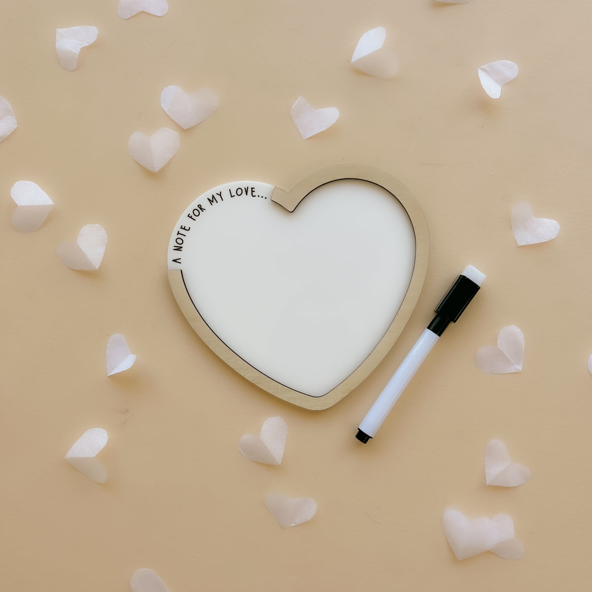 Plaque Notes Magnetic Note Plaque | HEART | FREE Whiteboard Marker – Salt & Pine Store