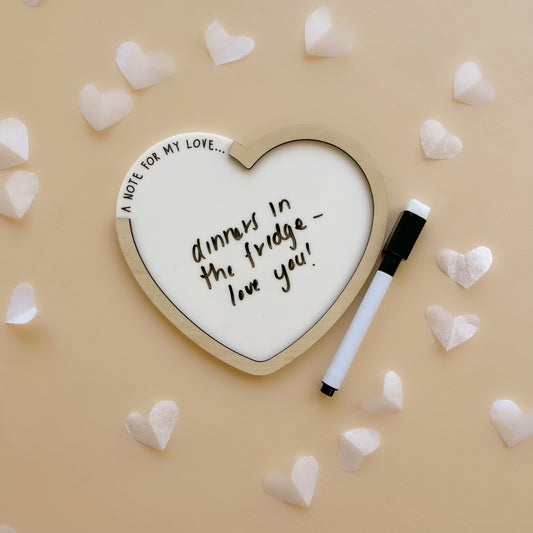 Magnetic Note Plaque | HEART | FREE Whiteboard Marker