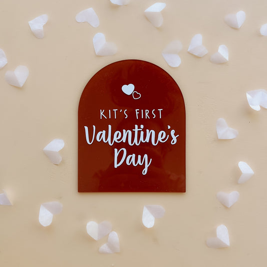 First Valentine's Day Plaque | PERSONALISED OPTION | Multiple Colour Choices