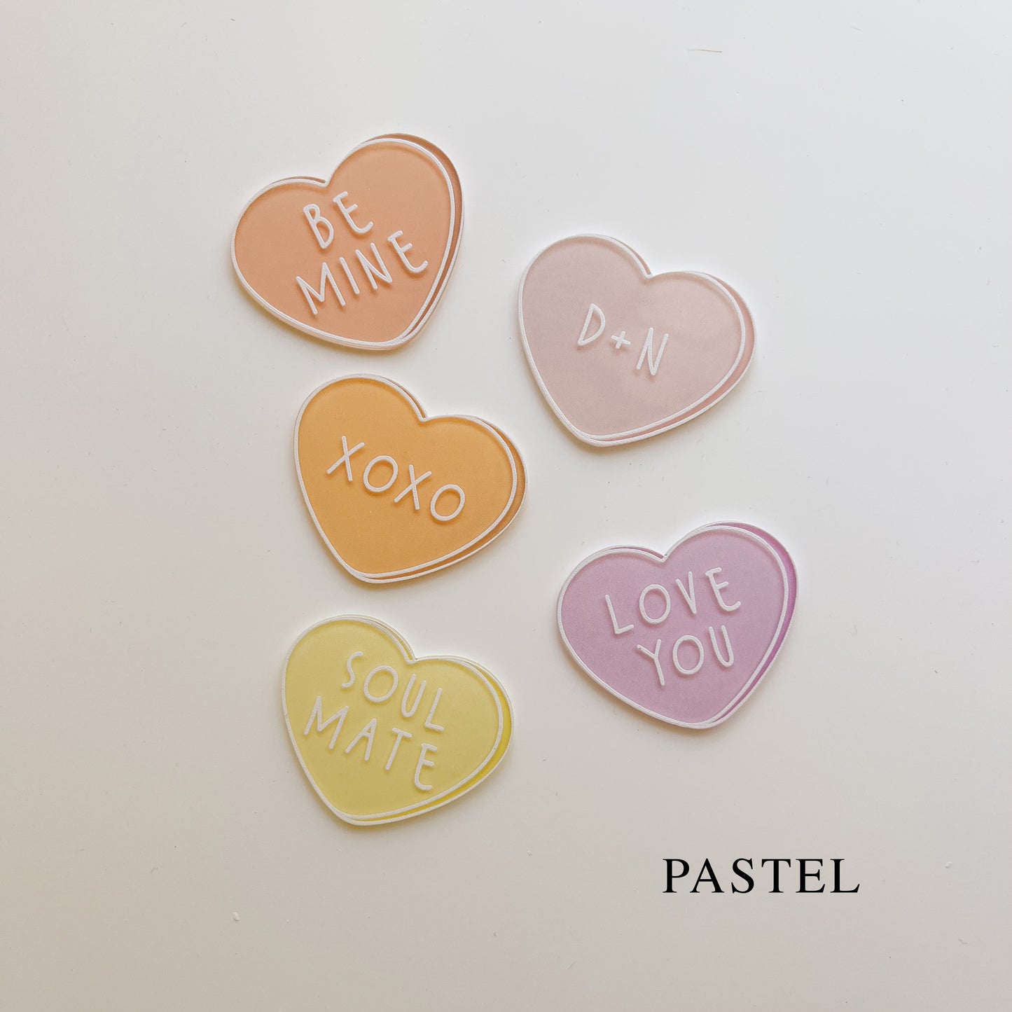 Candy / Conversation Hearts Magnets | Set of 5 | PERSONALISED | 4 Colourway Choices