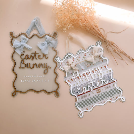 Easter Wavy Sign | Custom Text | Multiple Colour & Pattern Options