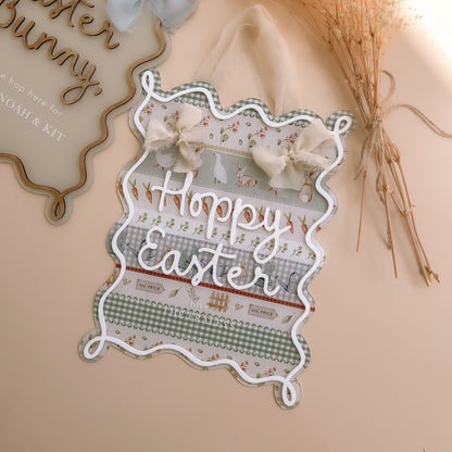 Easter Wavy Sign | Custom Text | Multiple Colour & Pattern Options