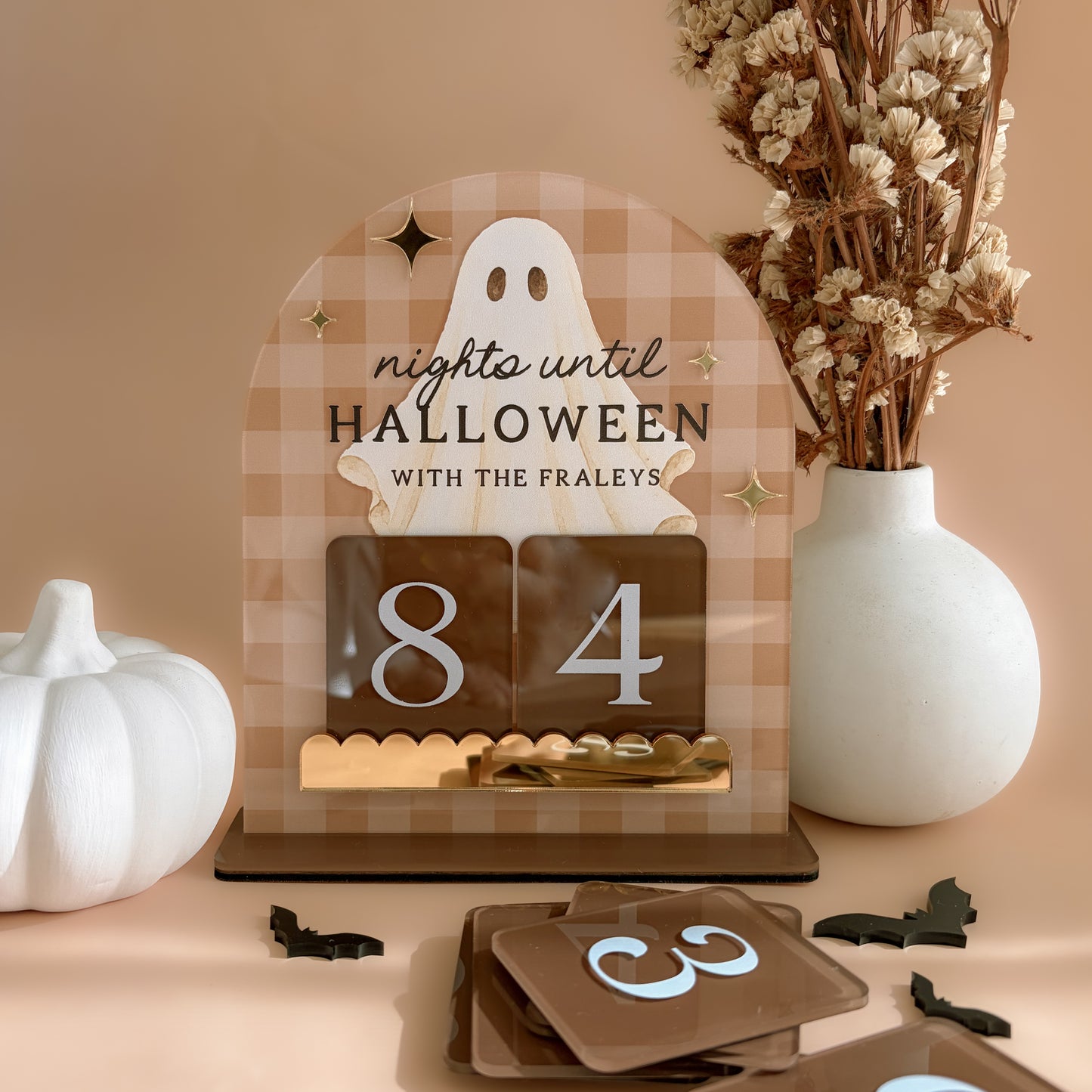 Halloween Countdown Plaque with Interchangeable Numbers | Multiple Customisation Options
