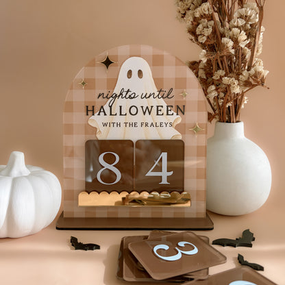 Halloween Countdown Plaque with Interchangeable Numbers | Multiple Customisation Options