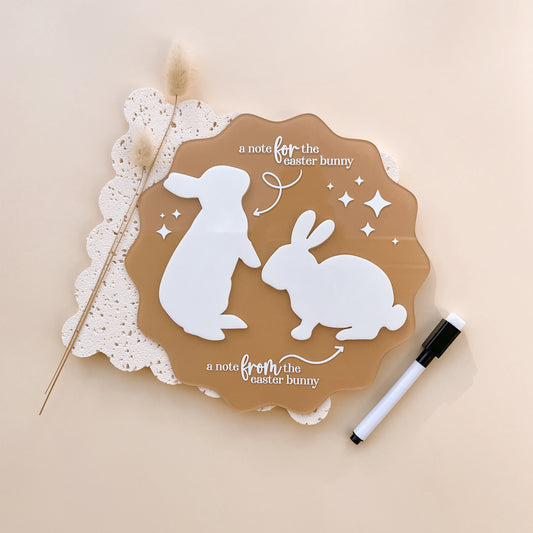 EASTER BUNNY NOTE PLAQUE + FREE Marker | Multiple Colour or Pattern Choices | Magnet Add-On Option