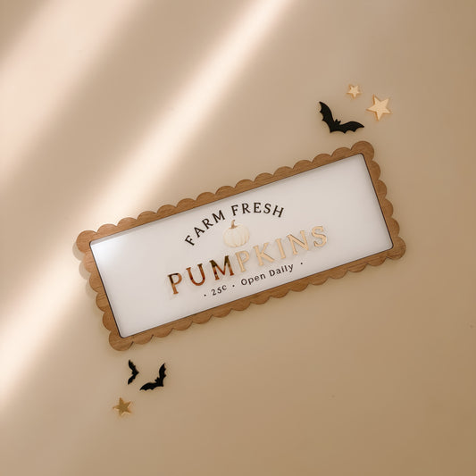 Vintage Farm Fresh Pumpkins Halloween Decor Print | Customise Colour/Pattern