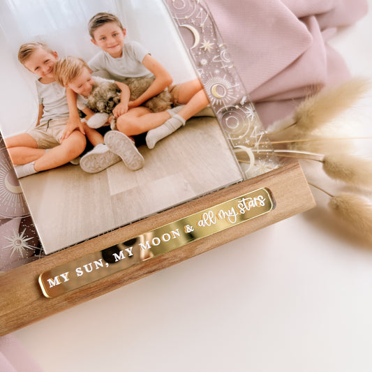 SMALL PHOTO, NOTE & STAND SET with Pattern | Personalised & Customisable