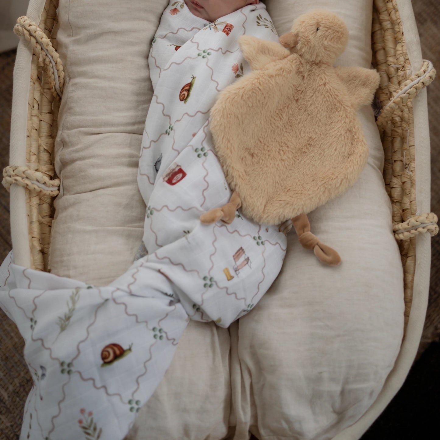 Cottage Picnic Swaddle | Organic Cotton Muslin Wrap