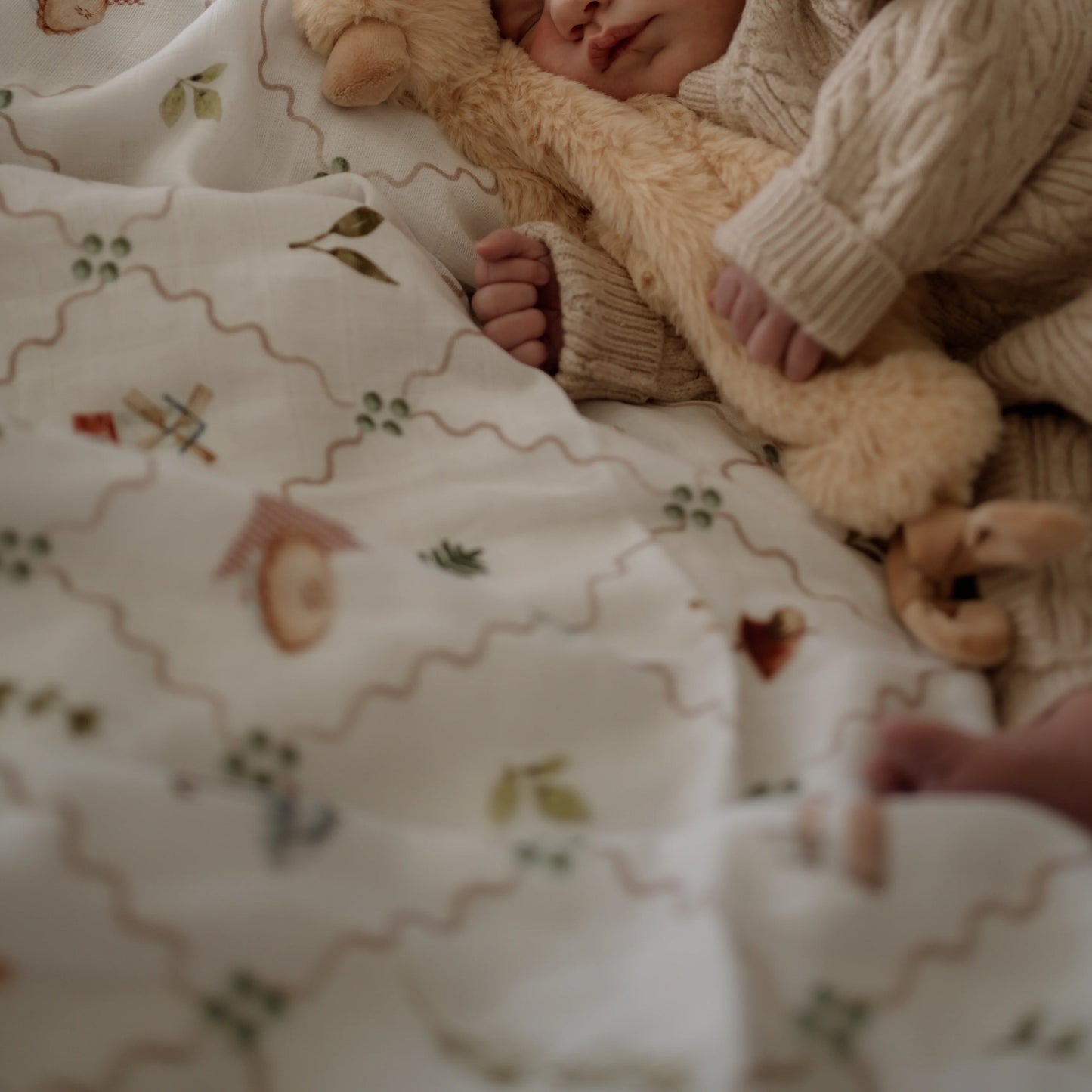 Cottage Picnic Swaddle | Organic Cotton Muslin Wrap