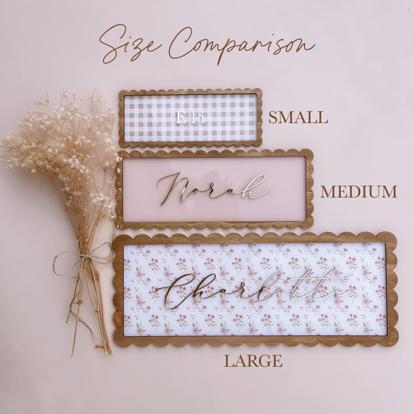 Vintage-Style Rectangle Wall Name Plaque | PERSONALISED | Multiple Colour, Pattern & Size Options