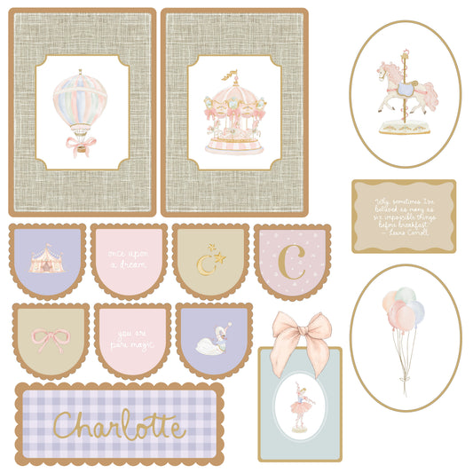 BUNDLE - Girls Vintage Carnival Decor Set | Personalised