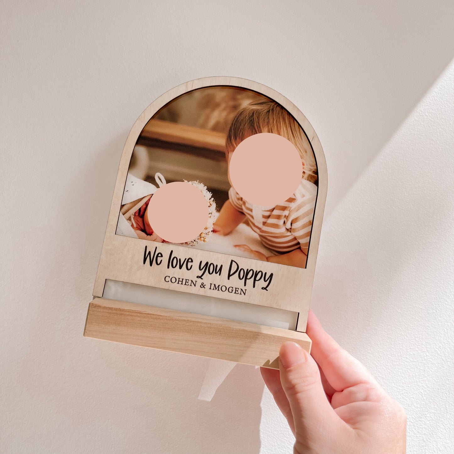 Acrylic Photo Plaque with Wooden Border & Quote | 3 SIZES | CUSTOMISE