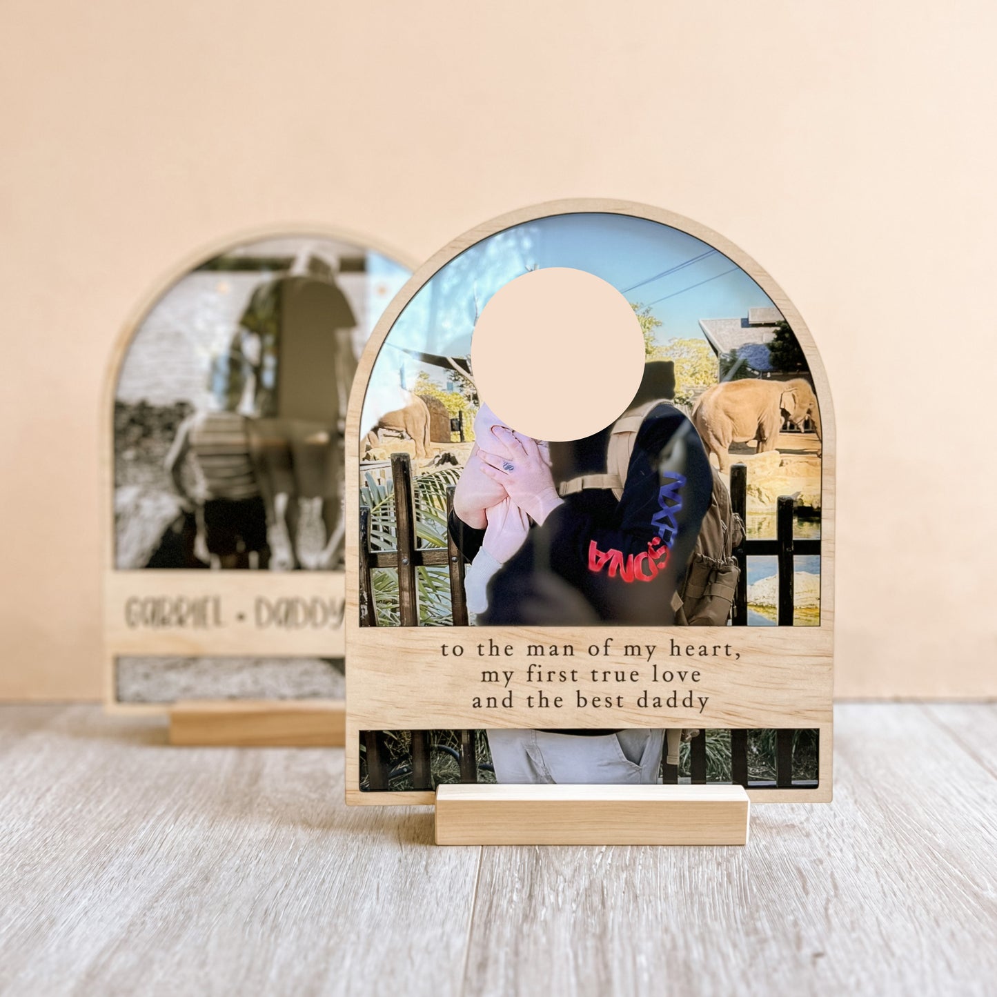 Acrylic Photo Plaque with Wooden Border & Quote | 3 SIZES | CUSTOMISE