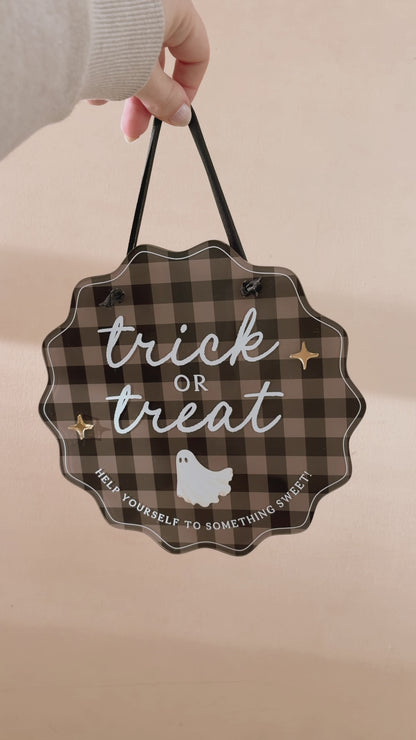 Double-Sided Trick-or-Treat Door Sign | Customisable