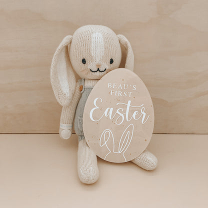 'FIRST EASTER' Acrylic Egg Plaque | Multiple Colour + Pattern Choices