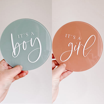 Surprise Gender Birth Announcement | DOUBLE-SIDED | Multiple Text, Colour + Pattern Options
