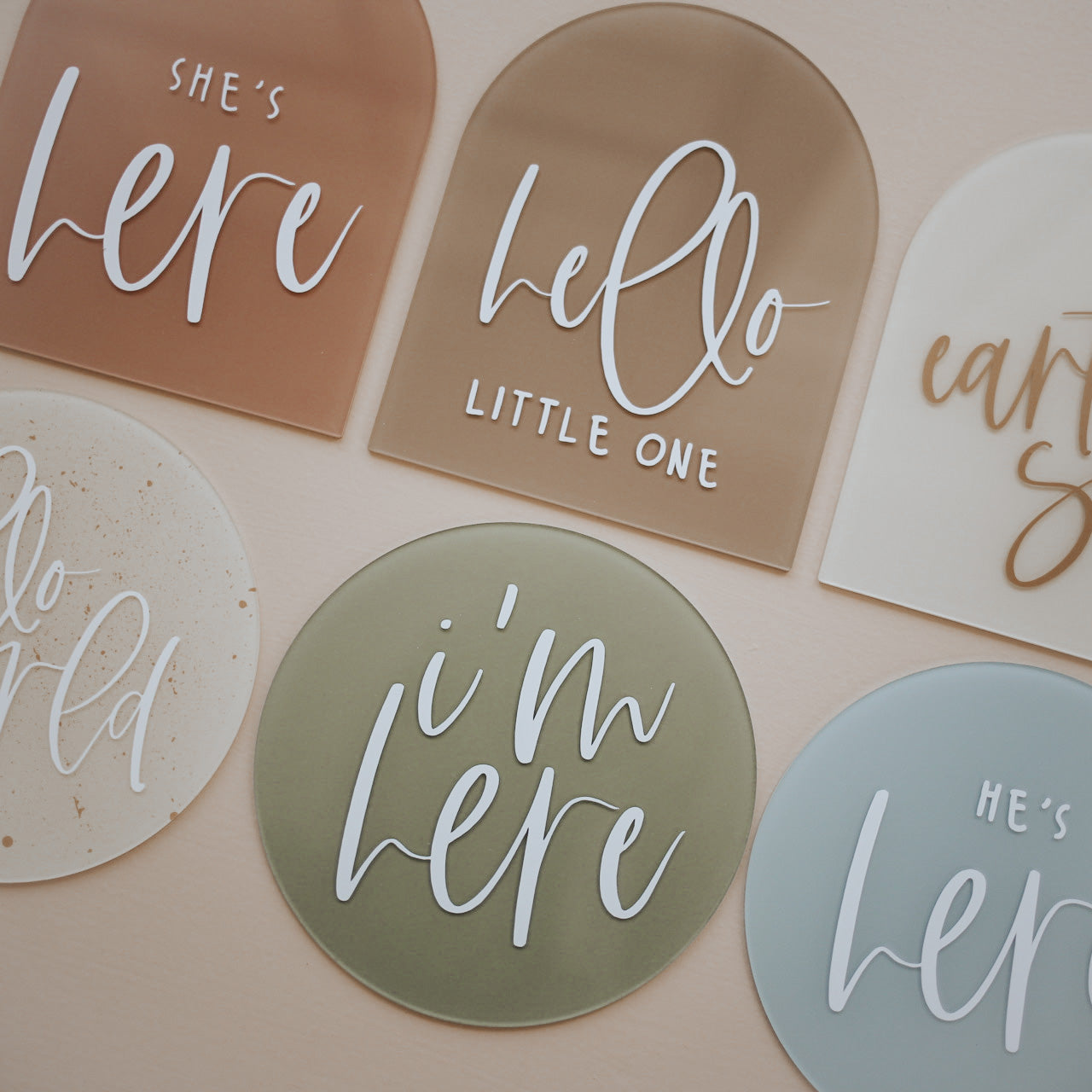 Birth Announcement | ARCH or DISC | Multiple Text, Colour + Pattern Options