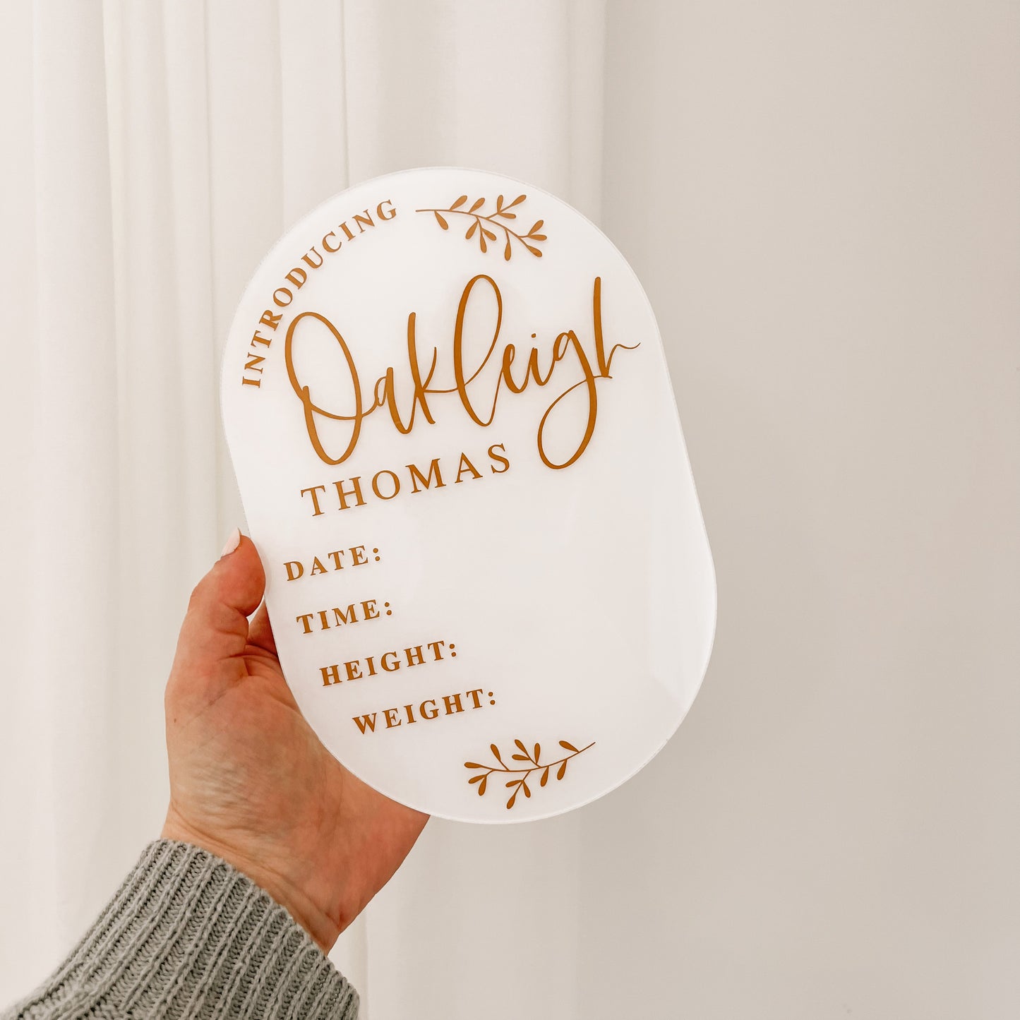 Details Birth Announcement | OVAL | Multiple Colour + Pattern Options