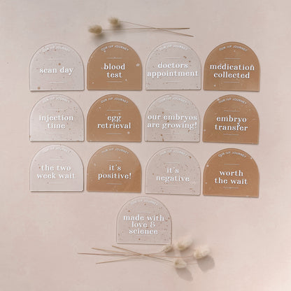 OUR IVF JOURNEY Acrylic Milestone Set | Multiple Colourway Choices