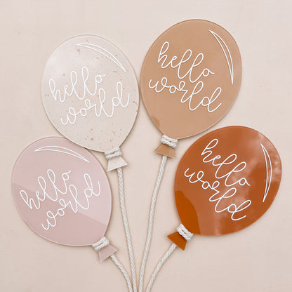 BALLOON Birth Announcement | CUSTOMISE | Multiple Greetings, Colours & Patterns