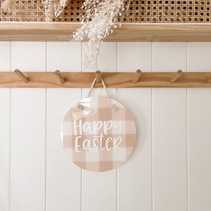 'HAPPY EASTER' Hanging Plaque | Multiple Colour + Pattern Choices