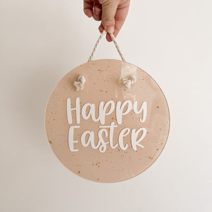 'HAPPY EASTER' Hanging Plaque | Multiple Colour + Pattern Choices